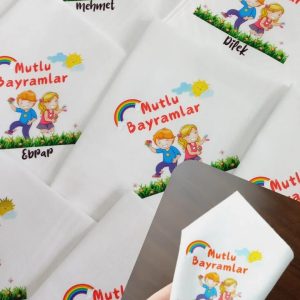 Mutlu Bayramlar Mendili- isme özel seçeneği ile atolyemery.com